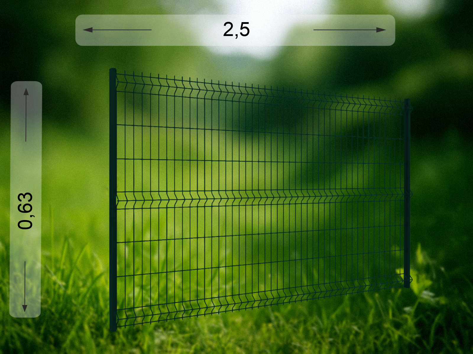 3D панель 2.5×0.63 м RAL 6005