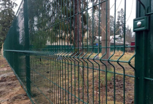 Забор из сетки сварной оцинкованной темный