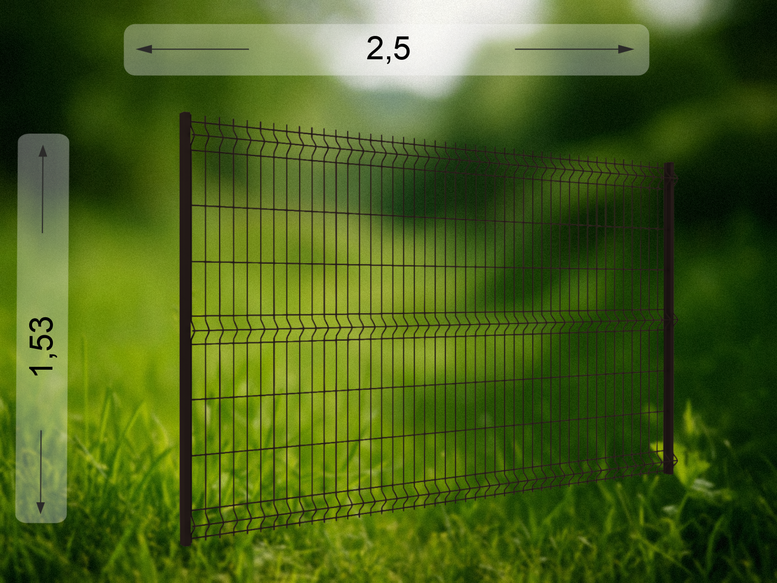 3D панель  2.5×1.53 м оцинкованная RAL 8017
